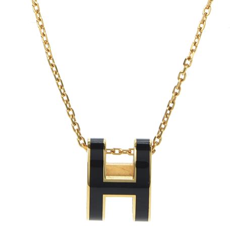 hermes gold chain h necklace|Hermes h necklace on sale.